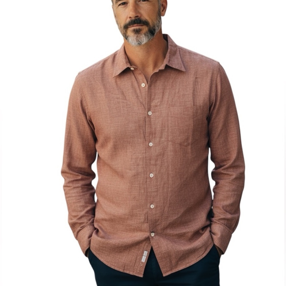 METROPOLITAN VIEW Men’s Plaid Irish Linen Button Down Shirt Size Large